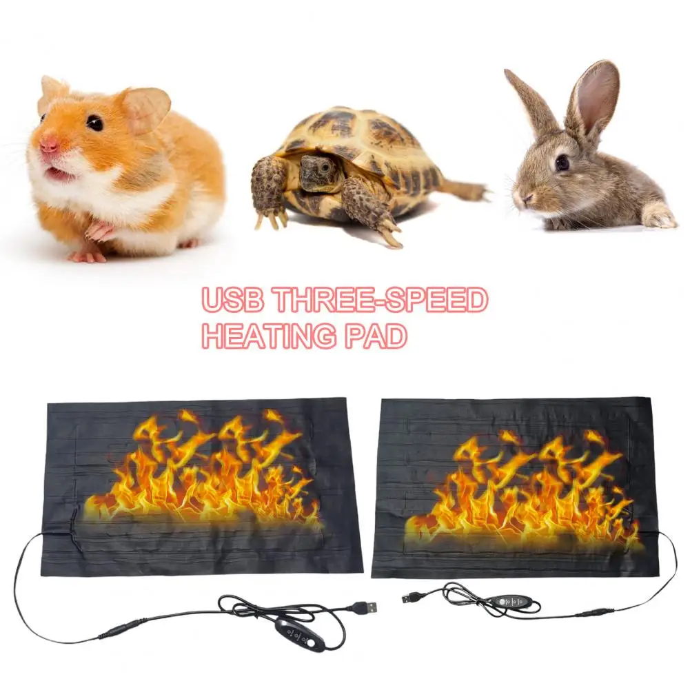 9W Pet Heated Pad Dual Sides Use Indoor Reptile Hamster Heating Pad Warmer Sleeping Cushion Winter Hamster Pet USB Heated Pad