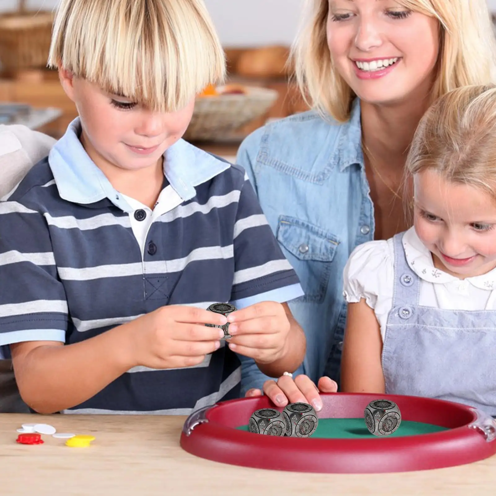 مجموعة نرد دوارة معدنية متعددة السطوح مع صندوق مغناطيسي ملحقات تجميع متعددة الوظائف لشريط المنافسة المنزلي