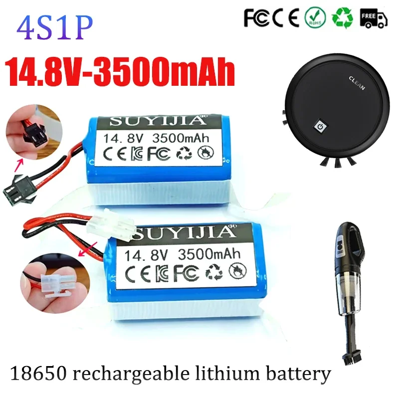 18650 14.8V Rechargeable Lithium Battery 3500mAh for ILIFE A4s A6 V7s Plus A9s W400 Robot Vacuum Cleaner INR18650 M26-4S1P