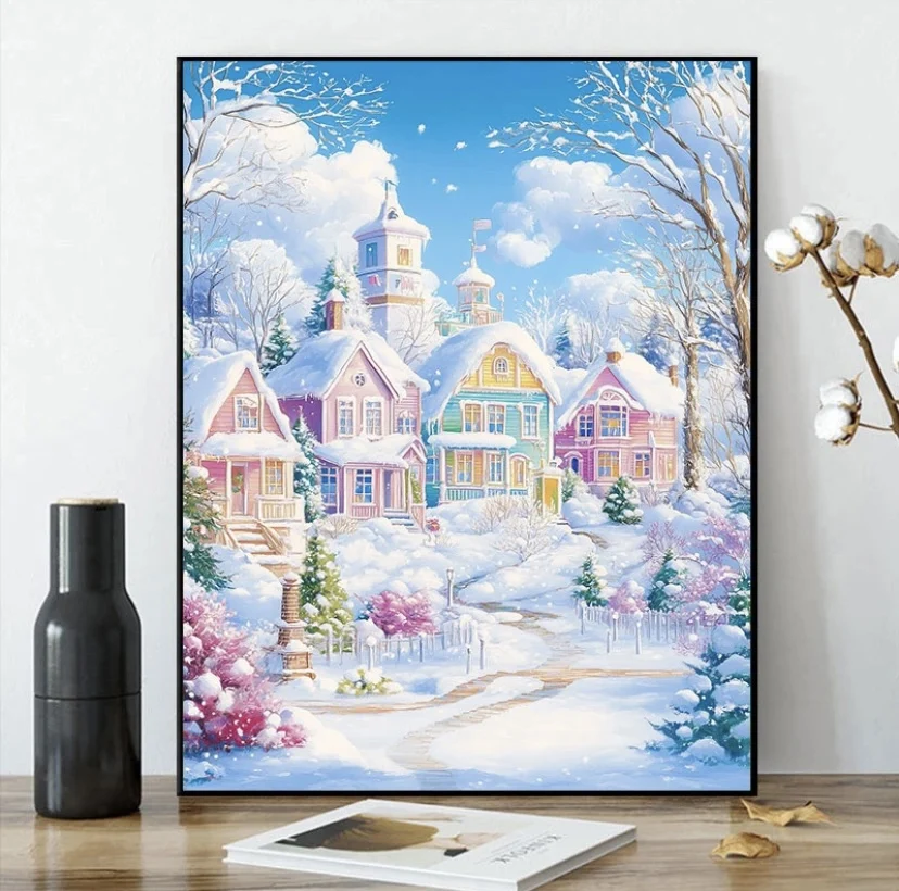 9ct 65x80cm Winter Embroidery DIY Chinese Style Printed Kits Cross Stitch Needlework Set Home Decor Crafts