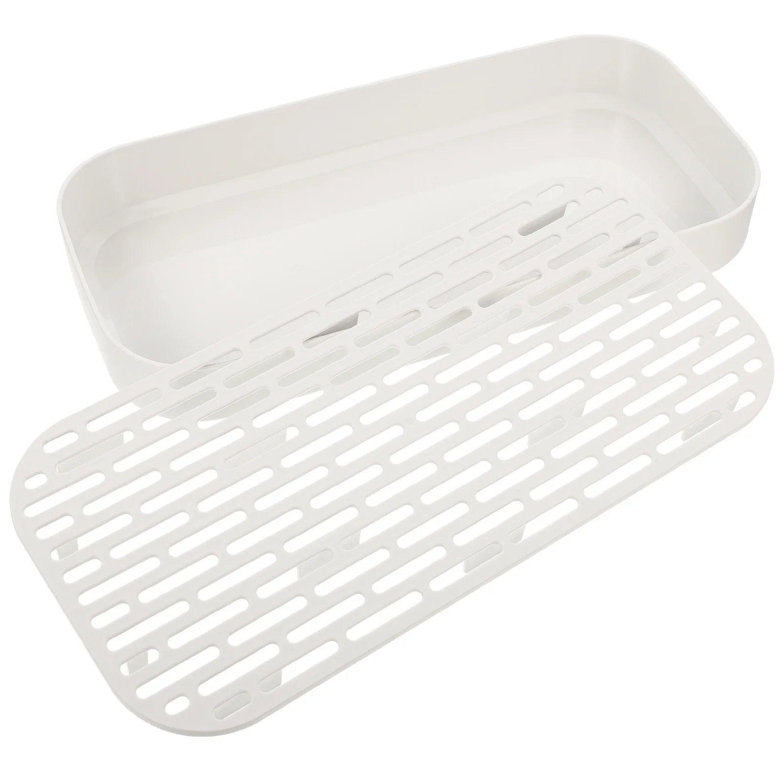 

Double-Layer Draining Tray Kitchen Drain Plate Detachable Design For Cups Plates Fruits Vegetables Bathroom Toiletries Pp