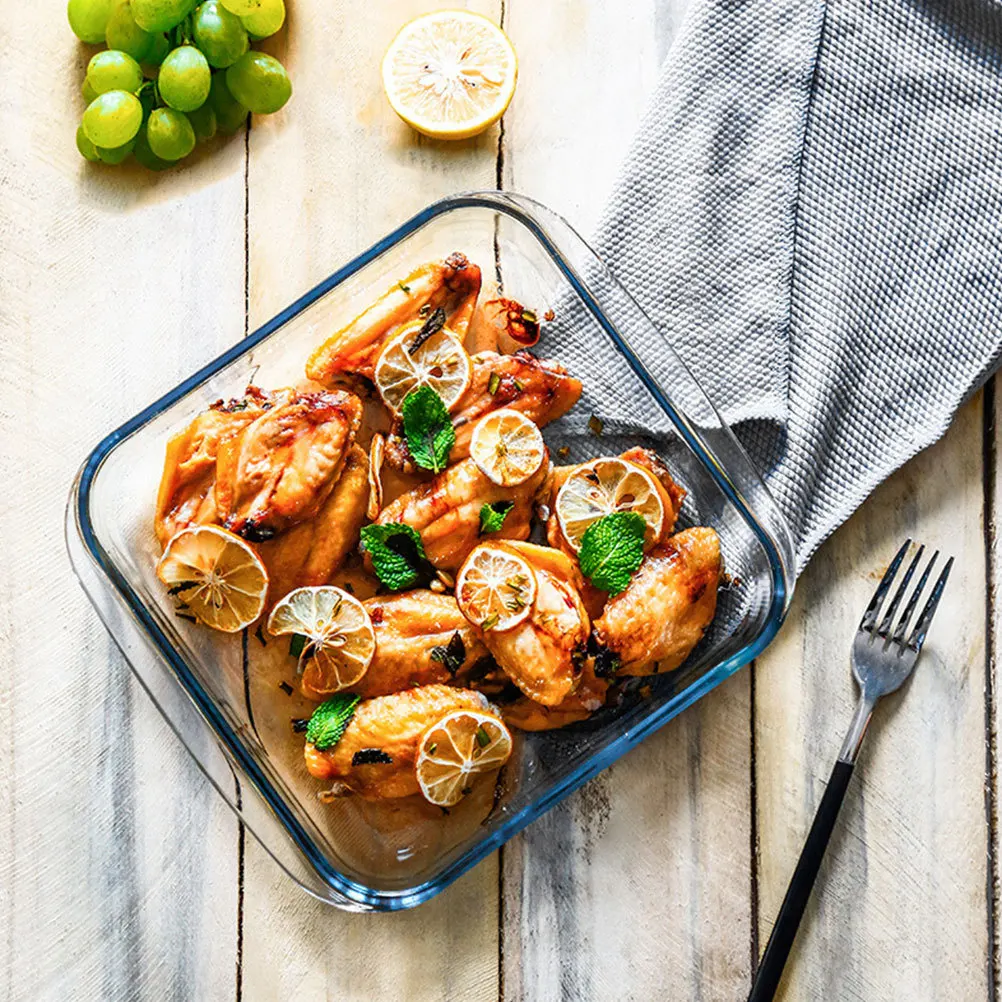 

Baking Pan Glass Casserole Dish for Oven Stove Use Clear Rectangular Tray Bakeware for Cake Bread Lasagna