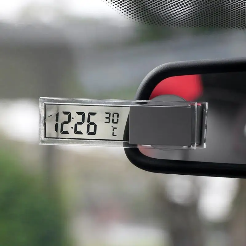 2026 Car Truck LCD Digital Thermometer Indoor Outdoor Temperature Sensor Sucker Clock Home Temperature Monitor Tool