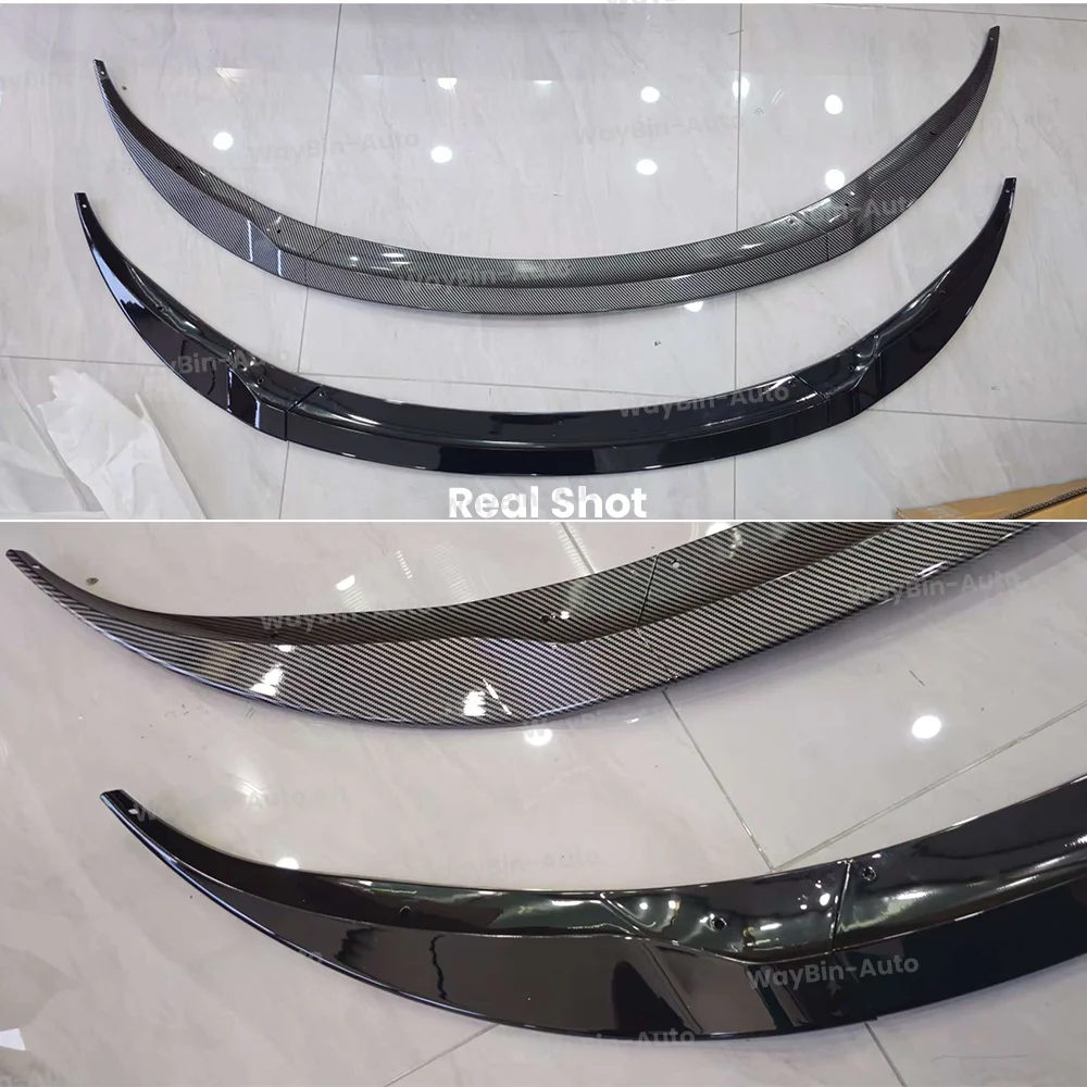 Front Lip For 2017-2025 Tesla Model 3 Highland Bumper Lip Front Guard Trim Spoiler ABS Black Carbon Body kit Auto Accessorie