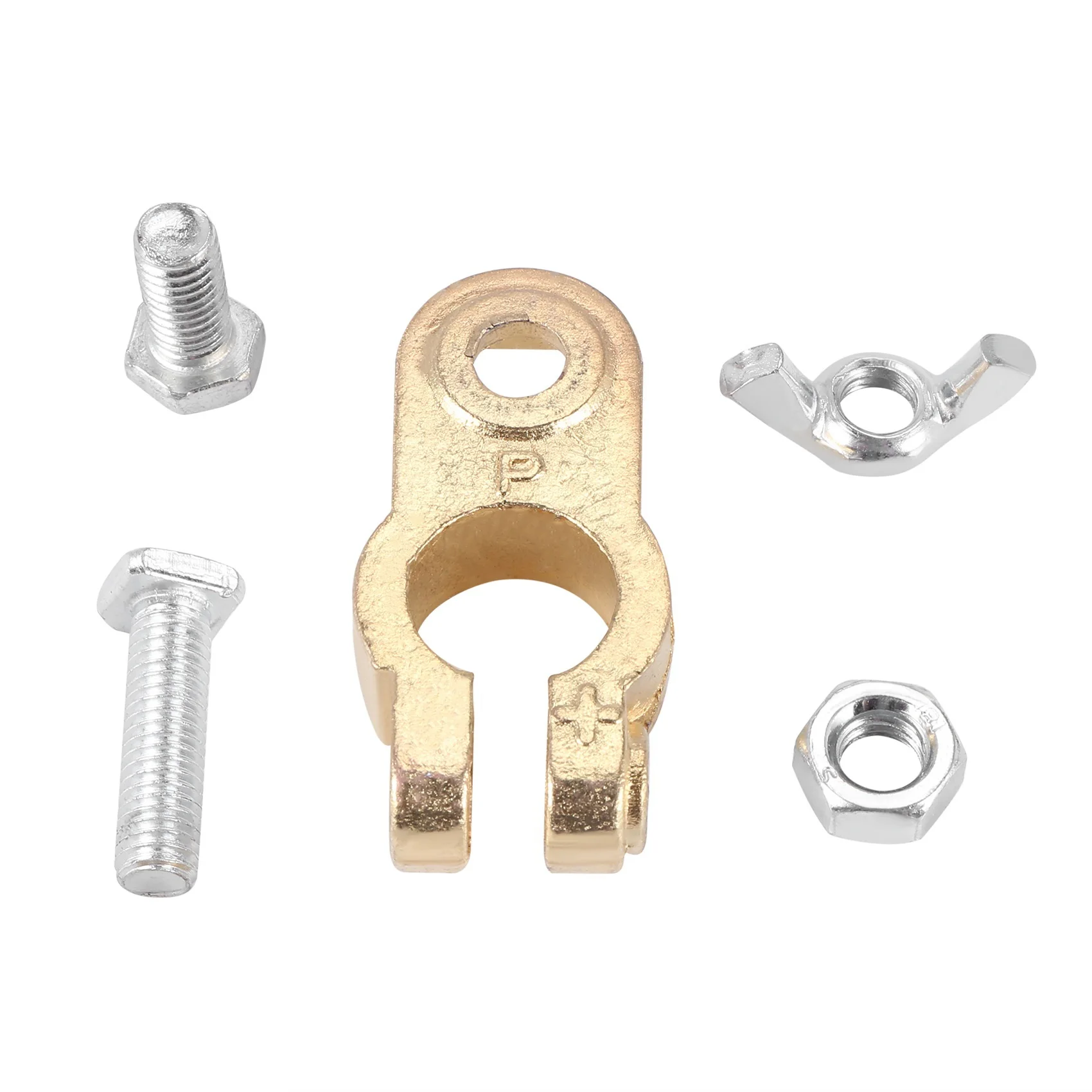 #05M Automotive Parts & Accessories,2 Pcs Automotive Car Boat Truck Battery Terminal Clamp Clip Connector (gold & silver)