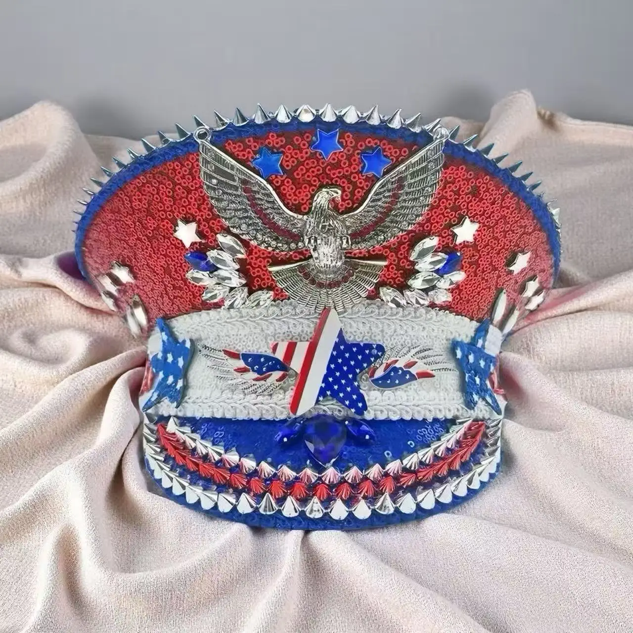 HongLuan – chapeau de Costume d'halloween léopard, chapeaux de capitaine en strass pour femme de Festival Burning Man, accessoires féminins de Cosplay