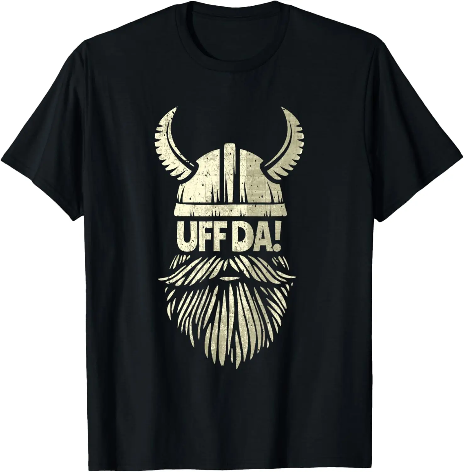 Uff Da Norwegian Quote Scandinavian Viking Helmet Beard Man T-Shirt