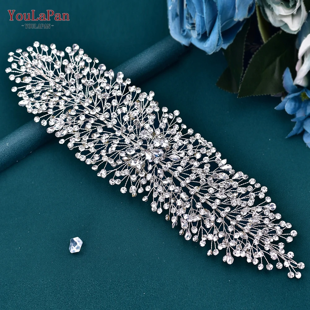 YouLaPan Wedding Tiaras Bridal Headbands Rhinestone Headwear Princess Crown Headdress for Woman Headband Wedding Headpiece HP415