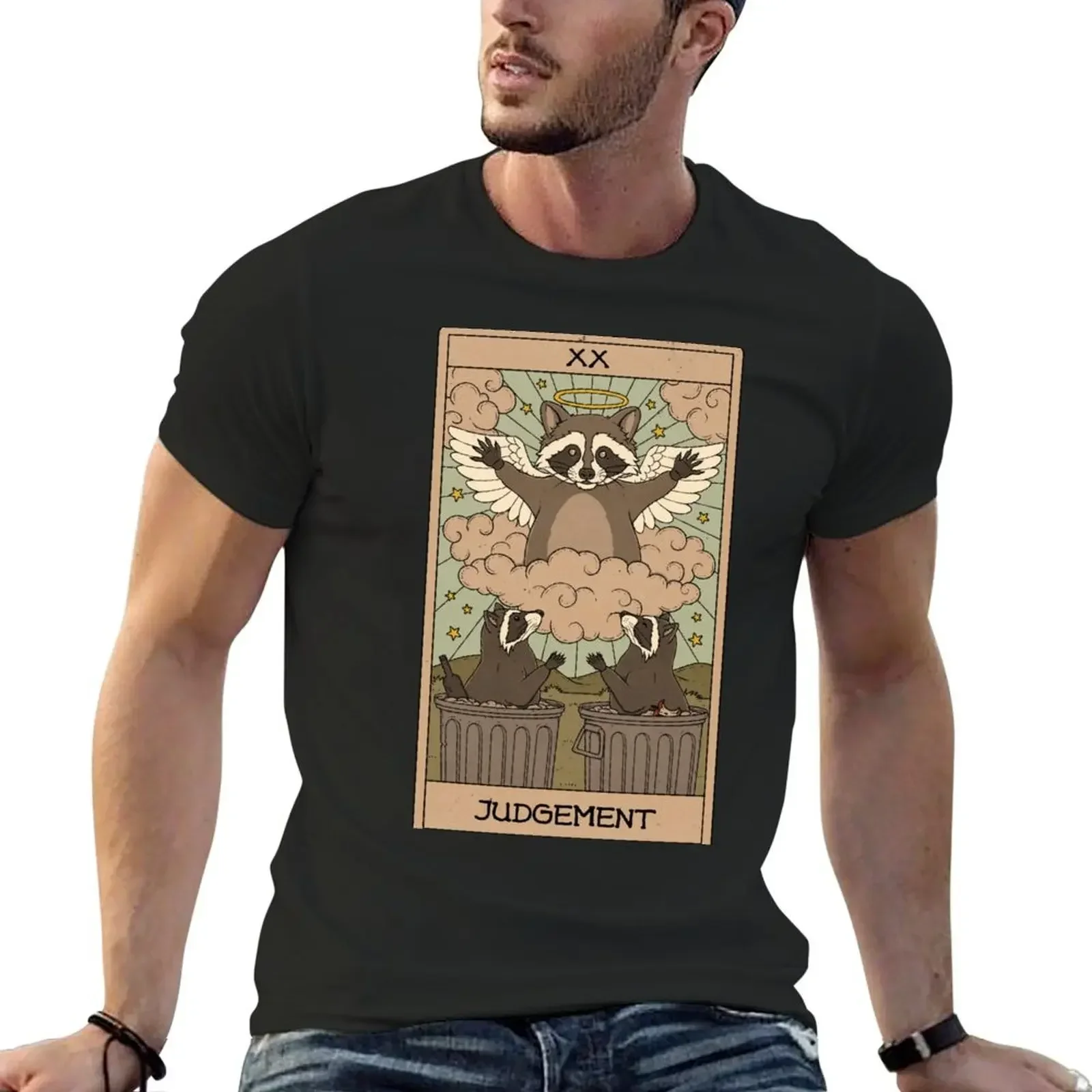 Judgement - Raccoons Tarot T-Shirt rapper graphic tees vintage anime shirt quick drying t shirt men