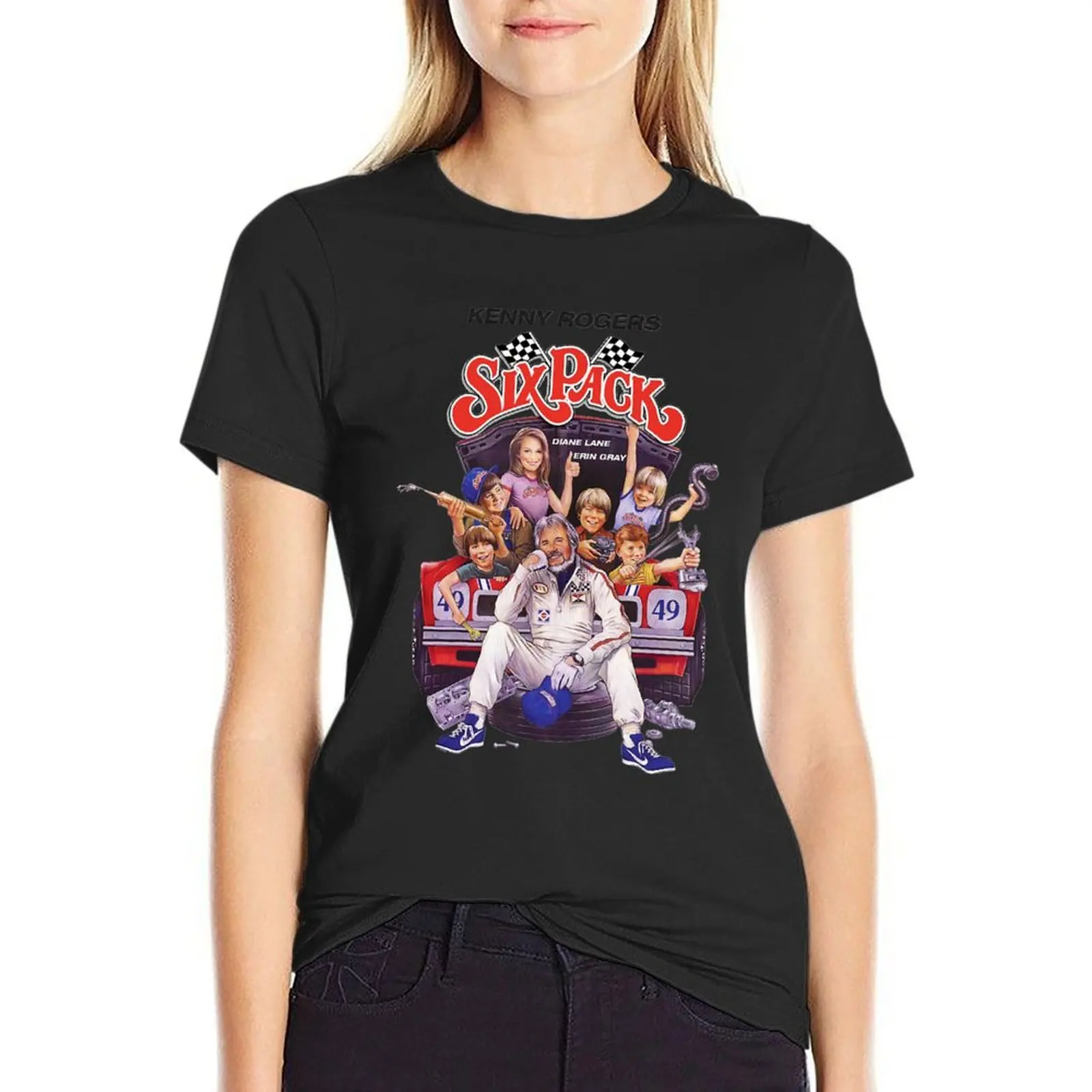 T-shirt de la légende Kenny Rogers pour femme, chanteur américain, six paquets, vêtements féminins, médicaments drôles