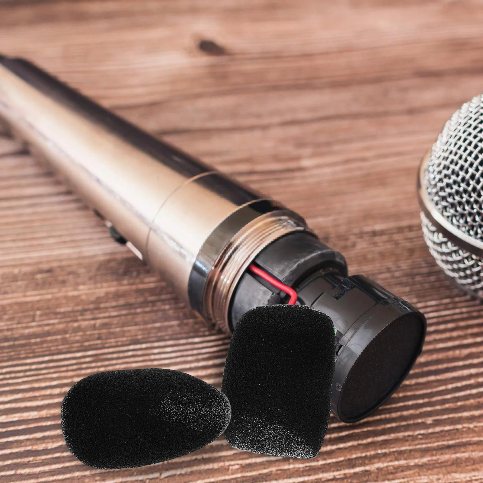 12 Pcs Microphone Inner Foam Sponge Cover Durable Sm57 Pop Filter Handheld Wired Mics Protective Cap Round Head Grill Windscreen