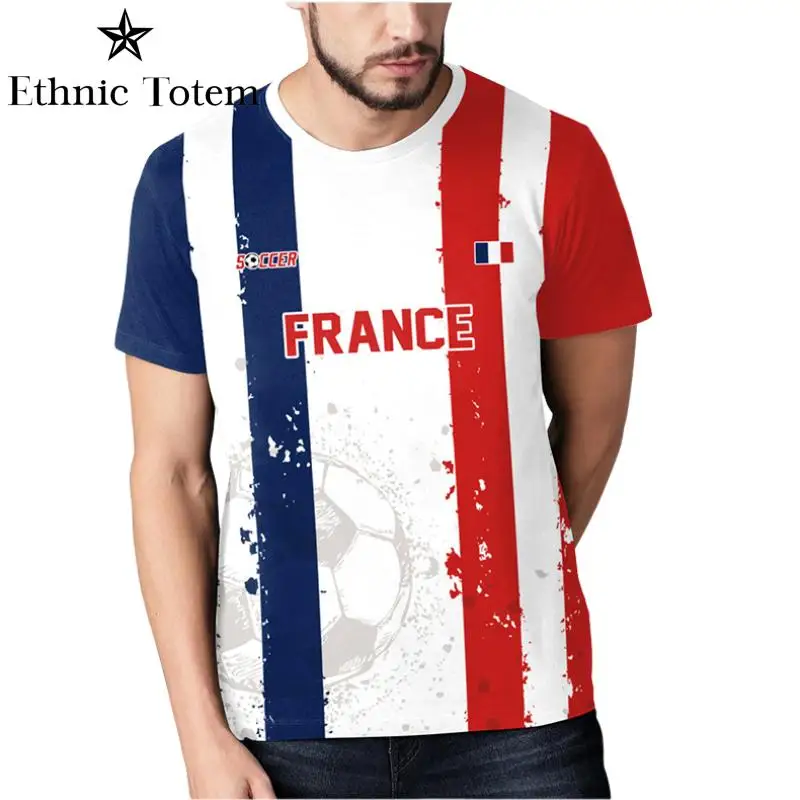 Mens Soccer Ball T-Shirt 3D Print France Germany Spain Football Fans Clothing Summer Ball Game Casual Short Sleeve T Shirt 2024