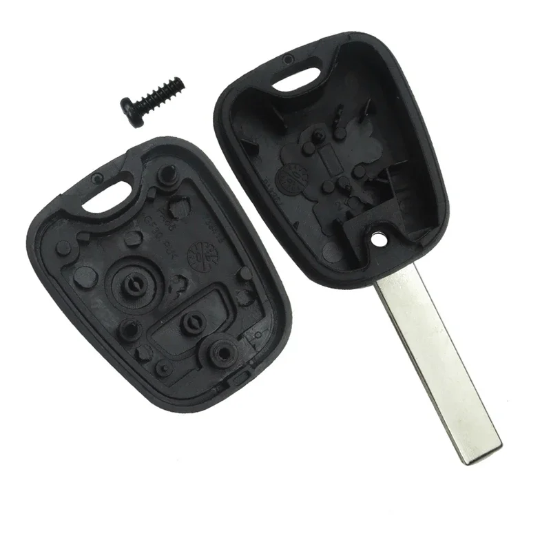 Carcasa para llaves remotas de coche, carcasa para mando a distancia de 2 botones, inserto de hoja sin cortar, piezas de repuesto para Micro interruptores para Peugeot 107 206 307 207 407