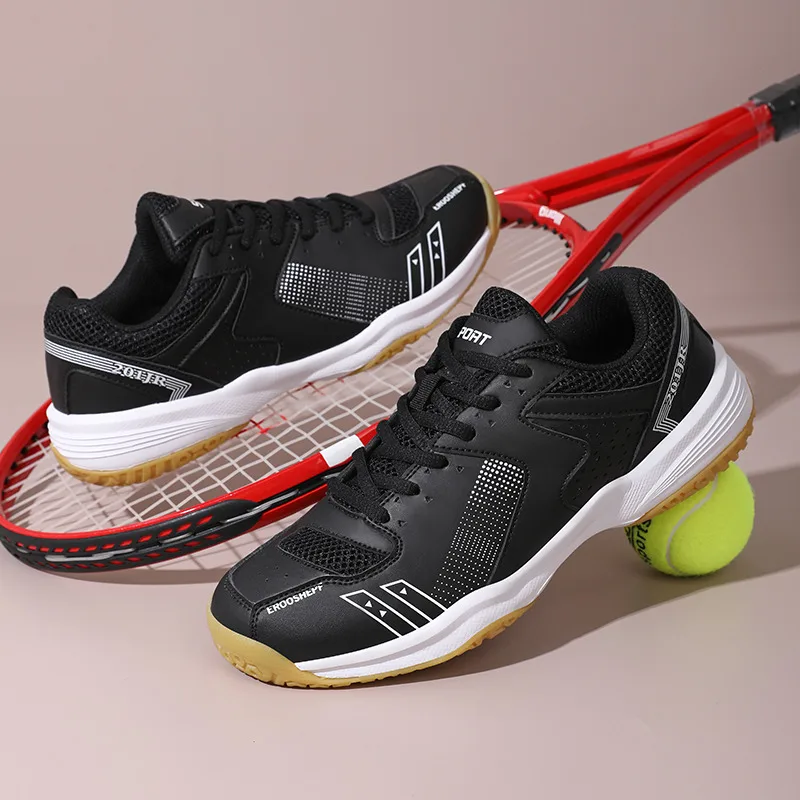 Black Women's Tennis Shoes Comfortable Non-Slip Table Tennis Shoes Women Indoor Training Men's Badminton Sneakers Baseball Shoes