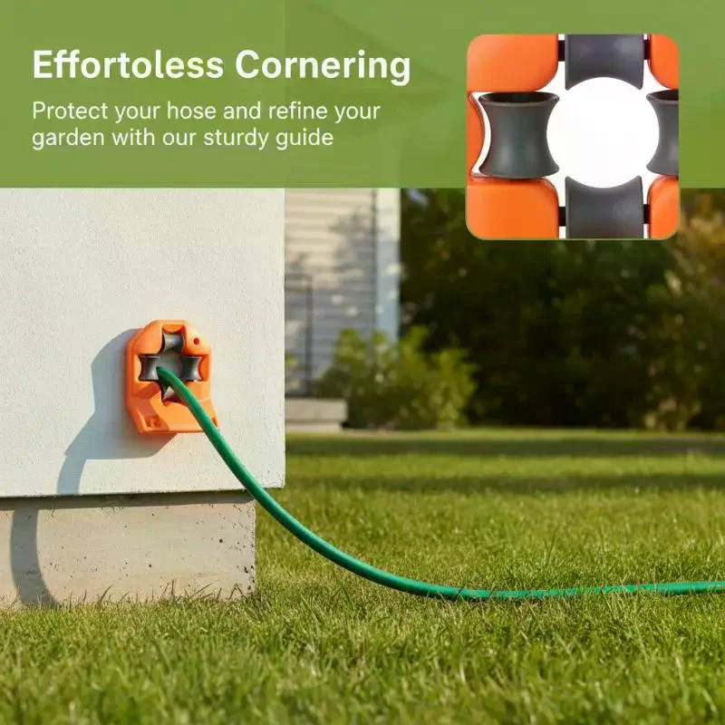 Weather Resistant Outdoor Garden Hose Guide Bracket Wall Corner Anti-Skid Pipe Positioning Roller for Patio Irrigation
