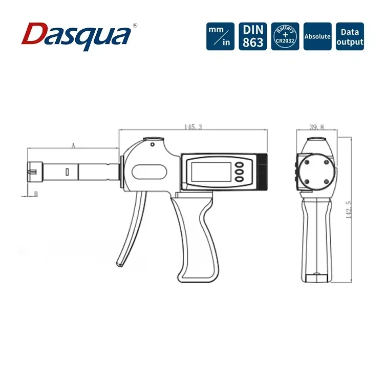 6-8mm Digital 3-Point Pistol Bore Gauge Micrometer Three Point SPC Data Output