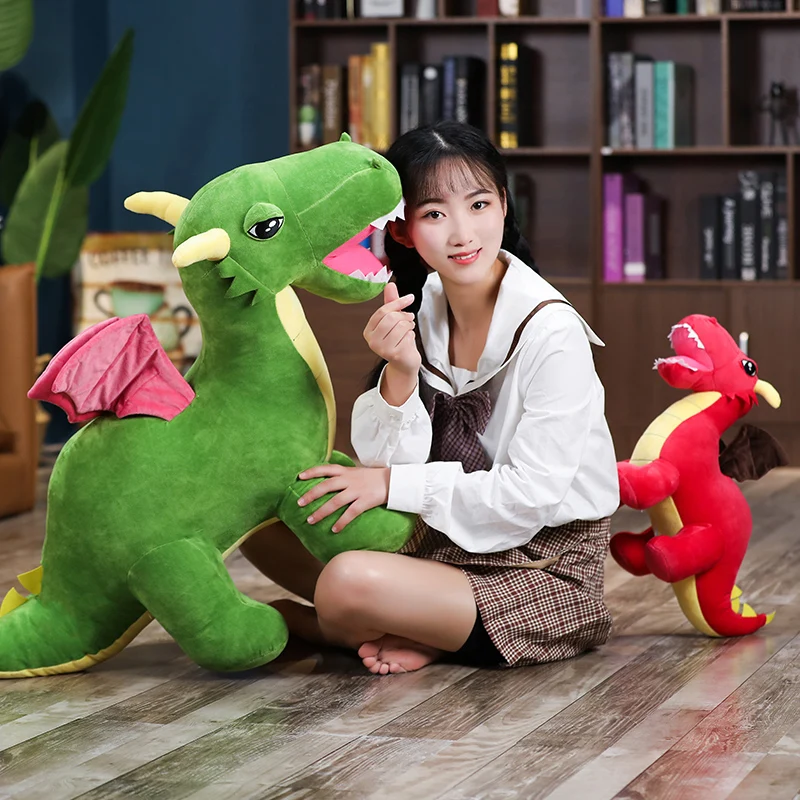 60-110cm Giant Dragon Plush Toys Large Dinosaur Doll Stuffed Soft Good Quality Pillow Great Gift for Children Boys