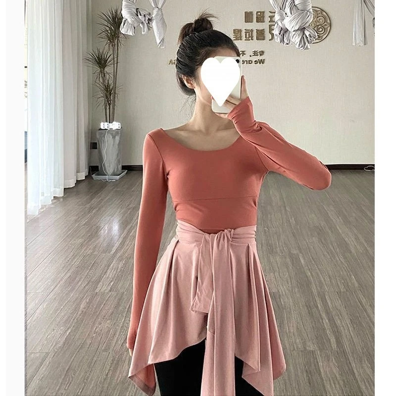 Yogarok met hoge taille, niet doorzichtig, naadloze dansfitness, atletisch, rekbaar, draagbaar, gymtraining, sportkleding voor dames