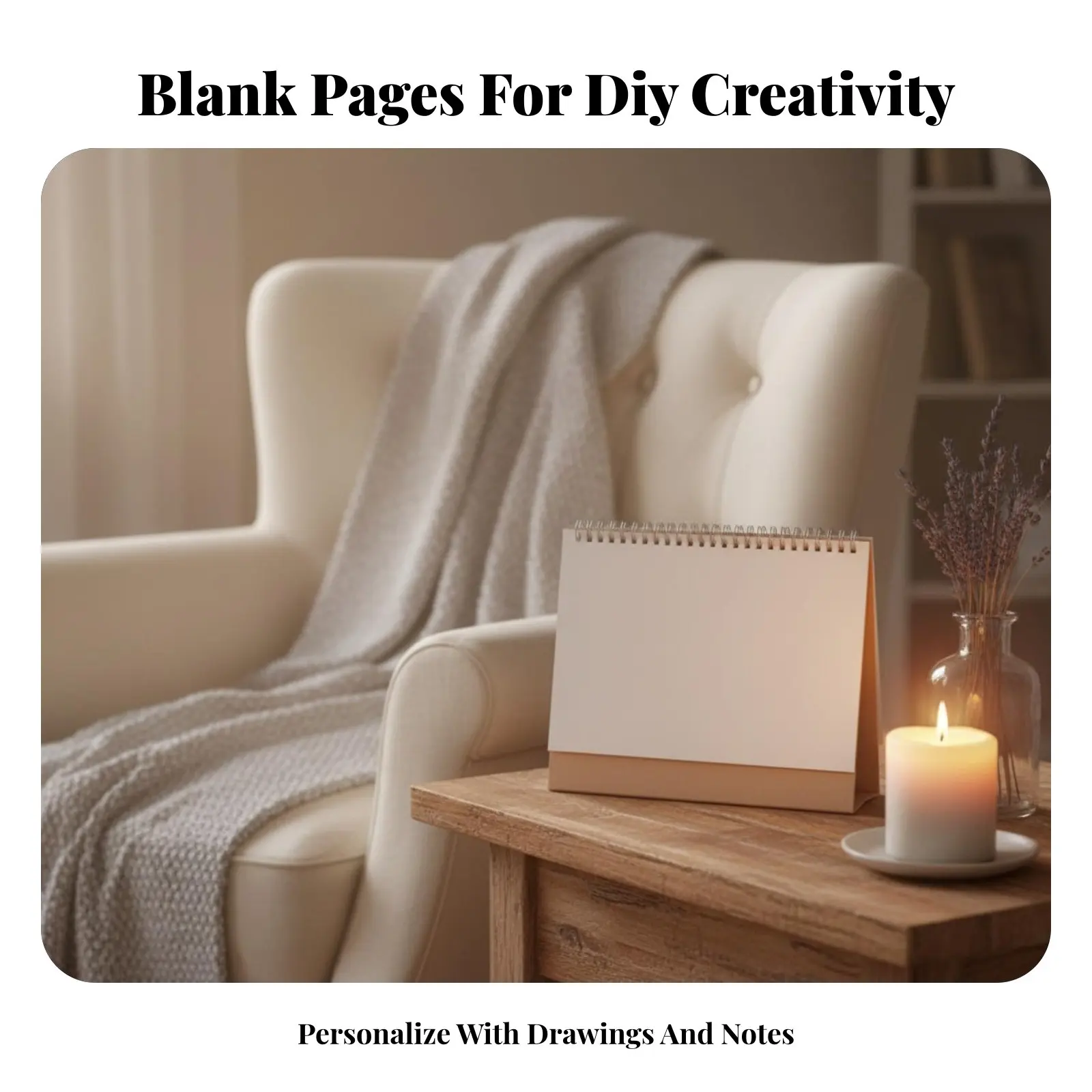 

Blank DIY Desk Calendar, Coil Bound, Personalized Hand-Drawn Planner for Children, Students, Creative Drawing, Modern Minimalist