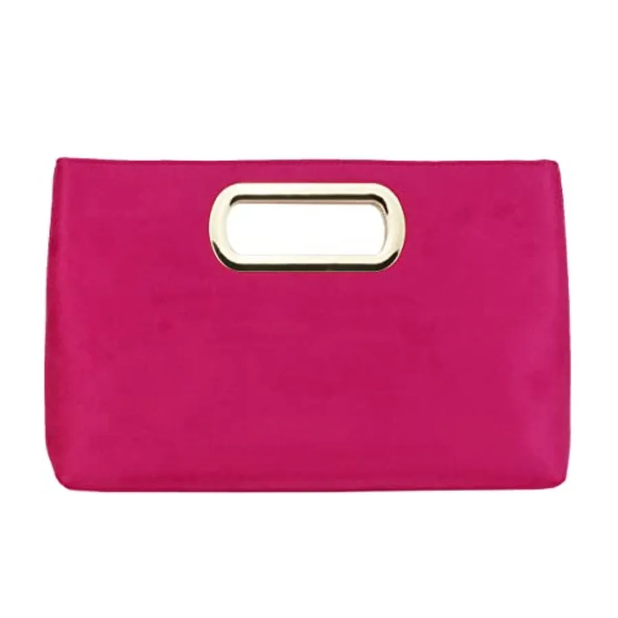 Top Handle Faux Suede Clutch