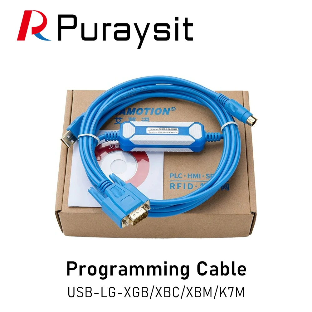 Puraysit PLC Programming Cable XBC/XBM/K7M Data Download Cable USB-LG-XGB for LG/LS