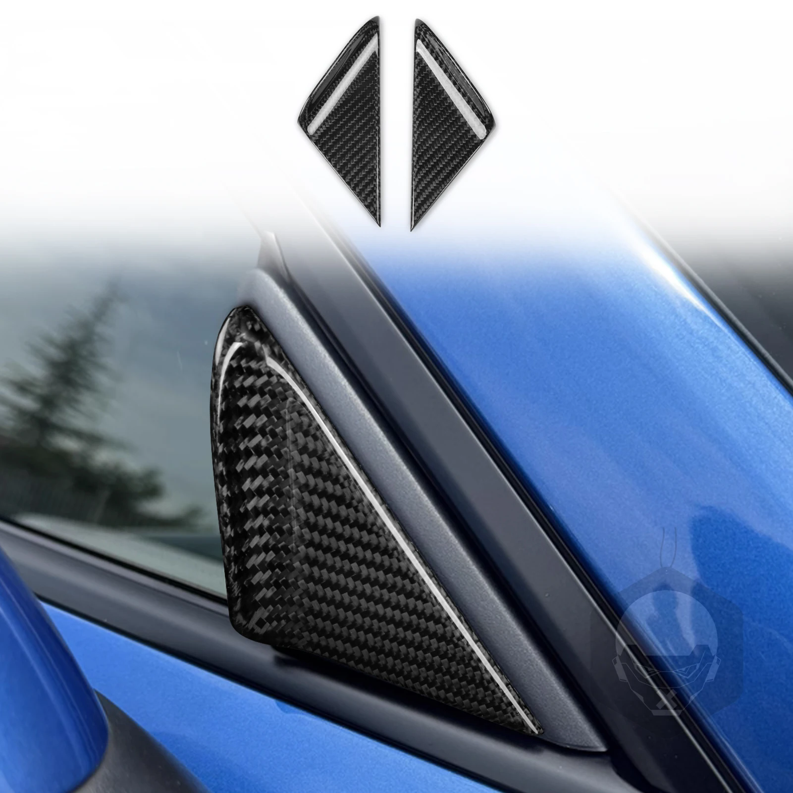 For Porsche 718 911 981 2012-2019 Real Carbon Fiber Car Front A Pillar Triangle Window Louver Side Shades Cover Trim Sticker view 6