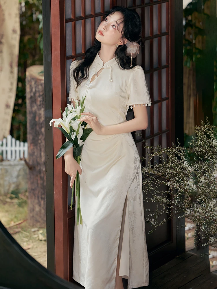 

Новая китайская вышитая женская летняя юбка-макси с разрезом, создающая ощущение роскоши