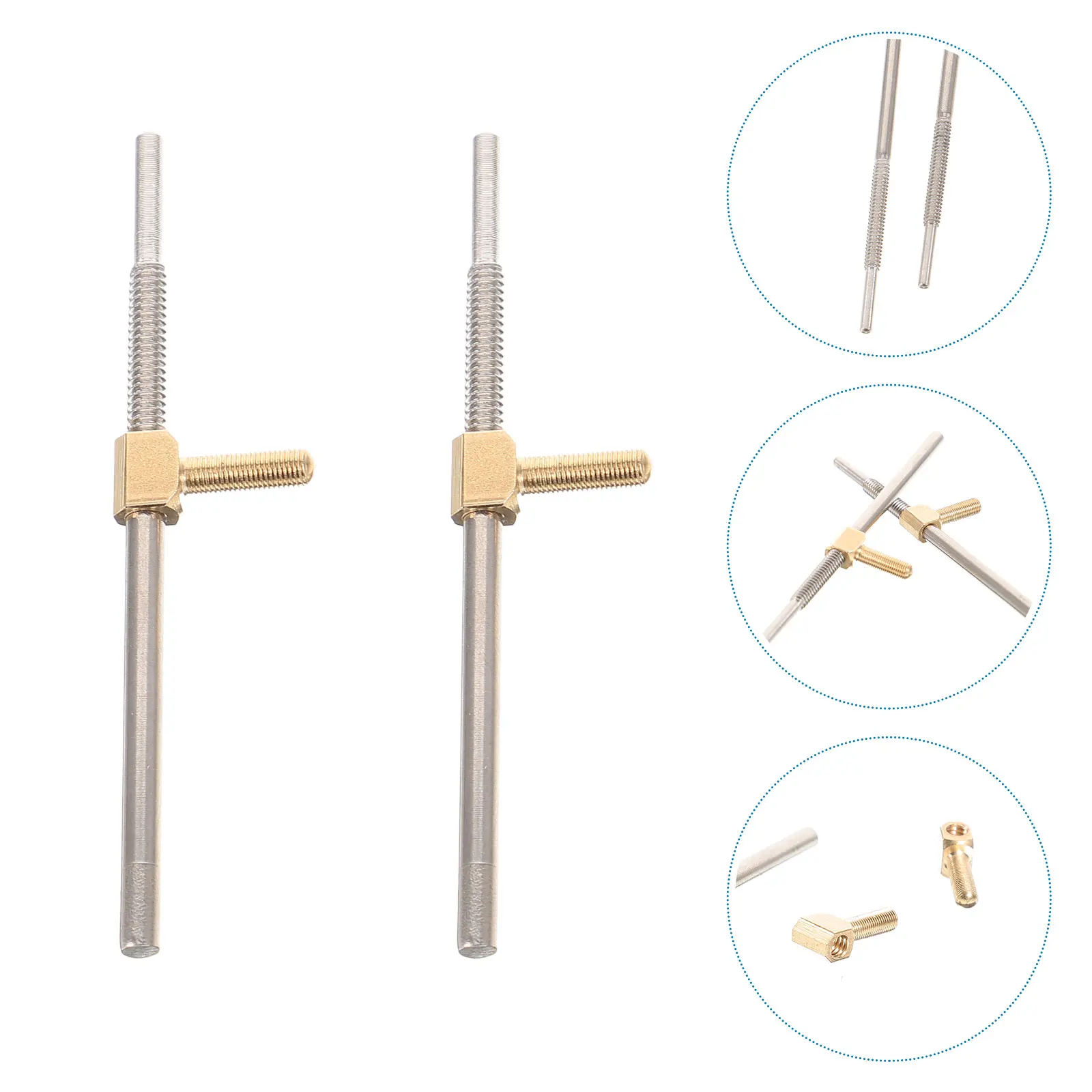 

2pcs Cello Bow Screw Rod Violin Stringed Instrument Accessories Sturdy Metal Replacement Parts Viola Fittings Long Time Use