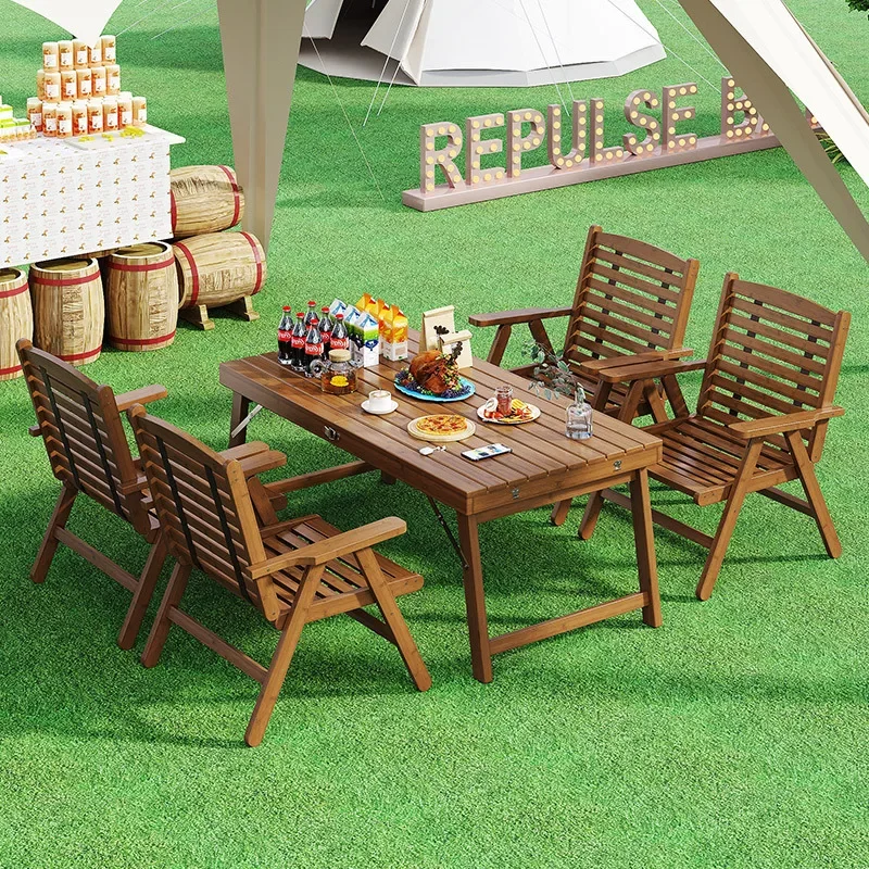 Installation-free portable stall camping small household dining table