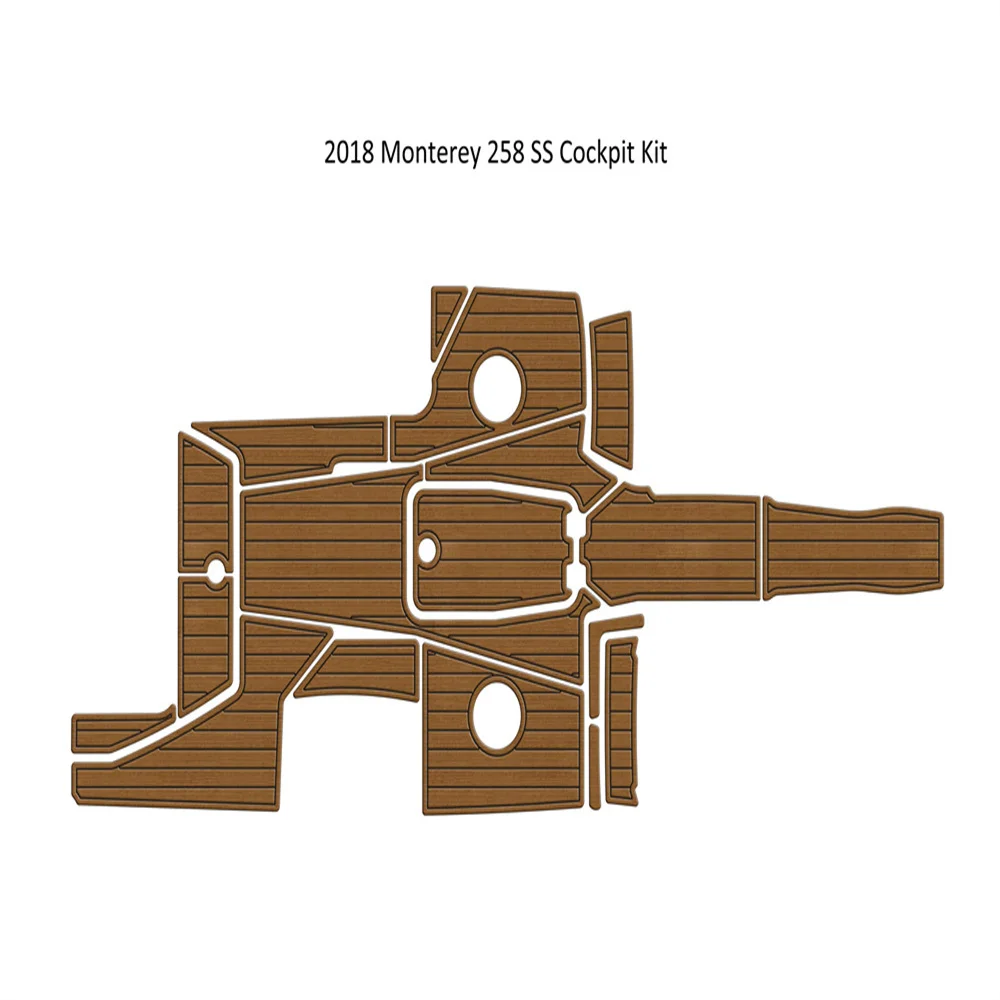 

2018 Monterey 258 SS Cockpit Pad Boat EVA Foam Faux Teak Deck Floor Mat Flooring Backing Self Adhesive SeaDek Gatorstep Style