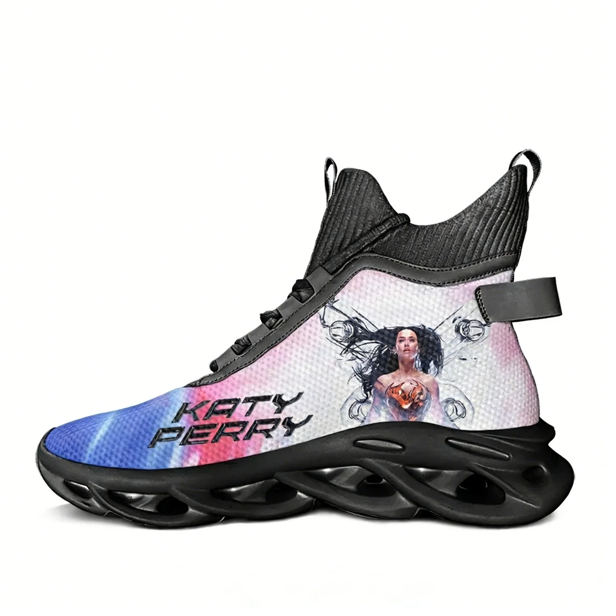 Katy Perry Singer High Top Flats Sneakers Zapatos deportivos para hombre y mujer, zapatos de viaje para senderismo, zapatos ligeros para correr, zapatos personalizados