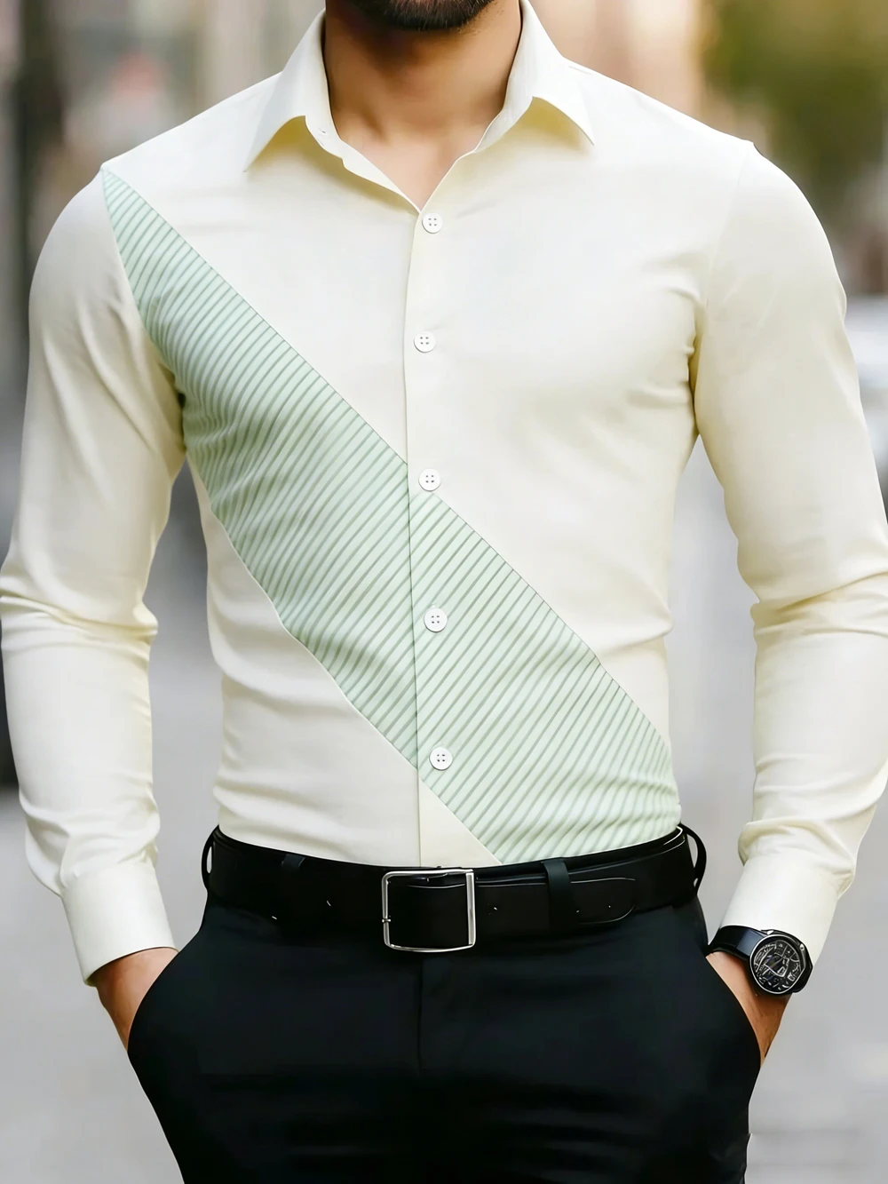 Men's Simple Business Long Sleeve Shirt Curved Colorful 3DPrinted Shirt Hawaii Vacation Social Party Men's Clothes Fast Shipping