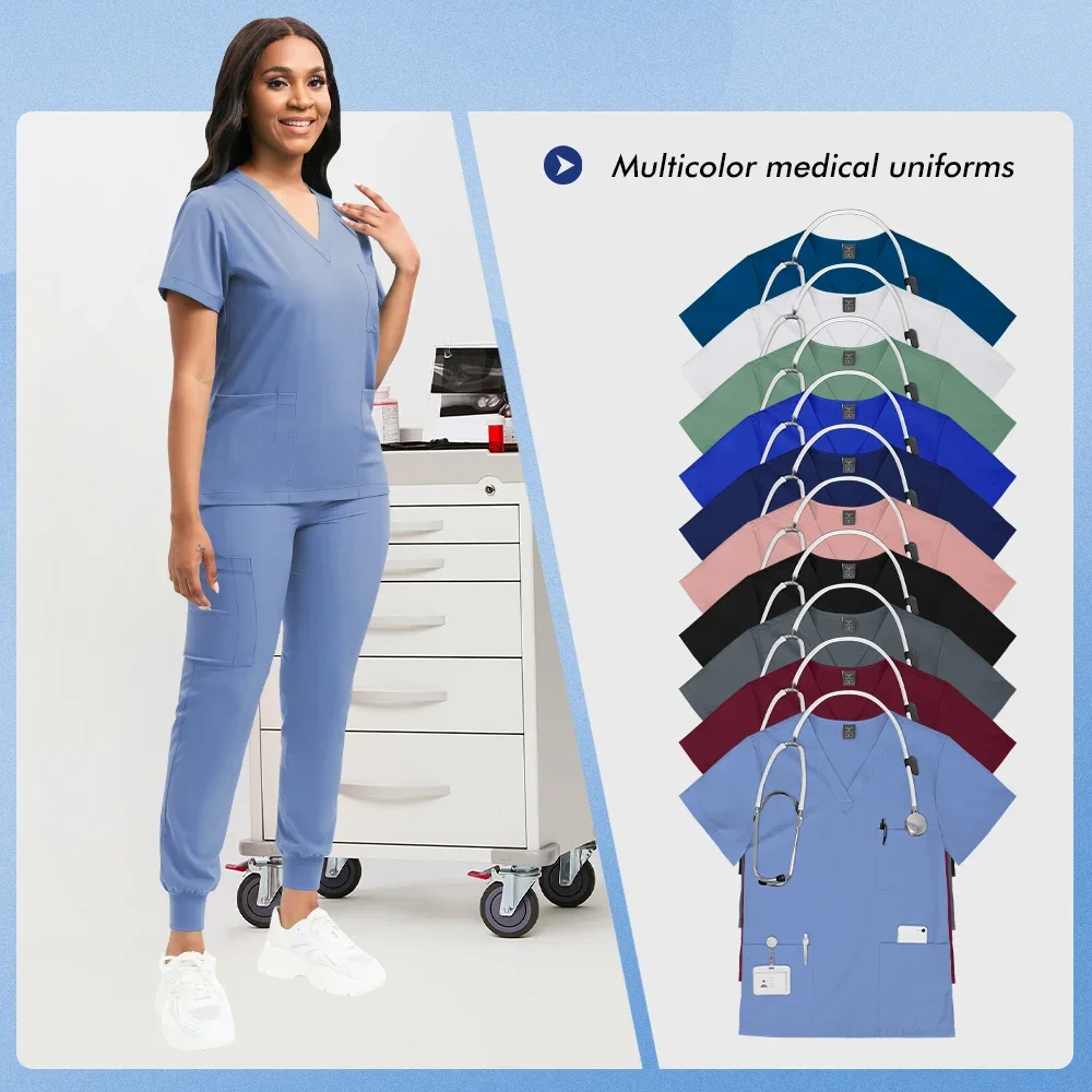 古典的な新しいナーススクラブセット男性ナースアクセサリー医療制服外科歯科臨床トップパンツラボ作業服服