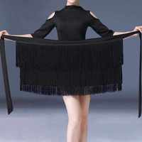 Black Fringe latin Dance Skirts for women girls latin salsa rumba practice dance wrap skrits jazz dance hip scarf