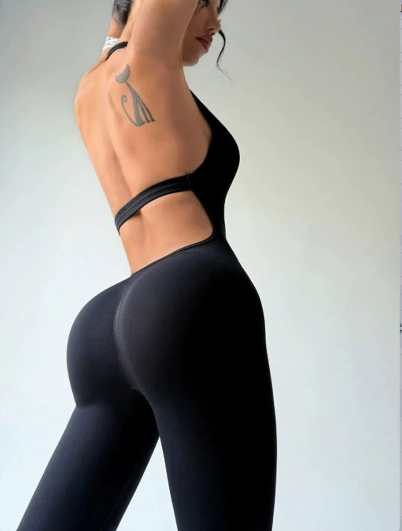 New Women'S Sleeveless Yoga Jumpsuit Yoga Pilates Gym Workout Seamless Breathable Sportswear Fast Drying Anti Slip