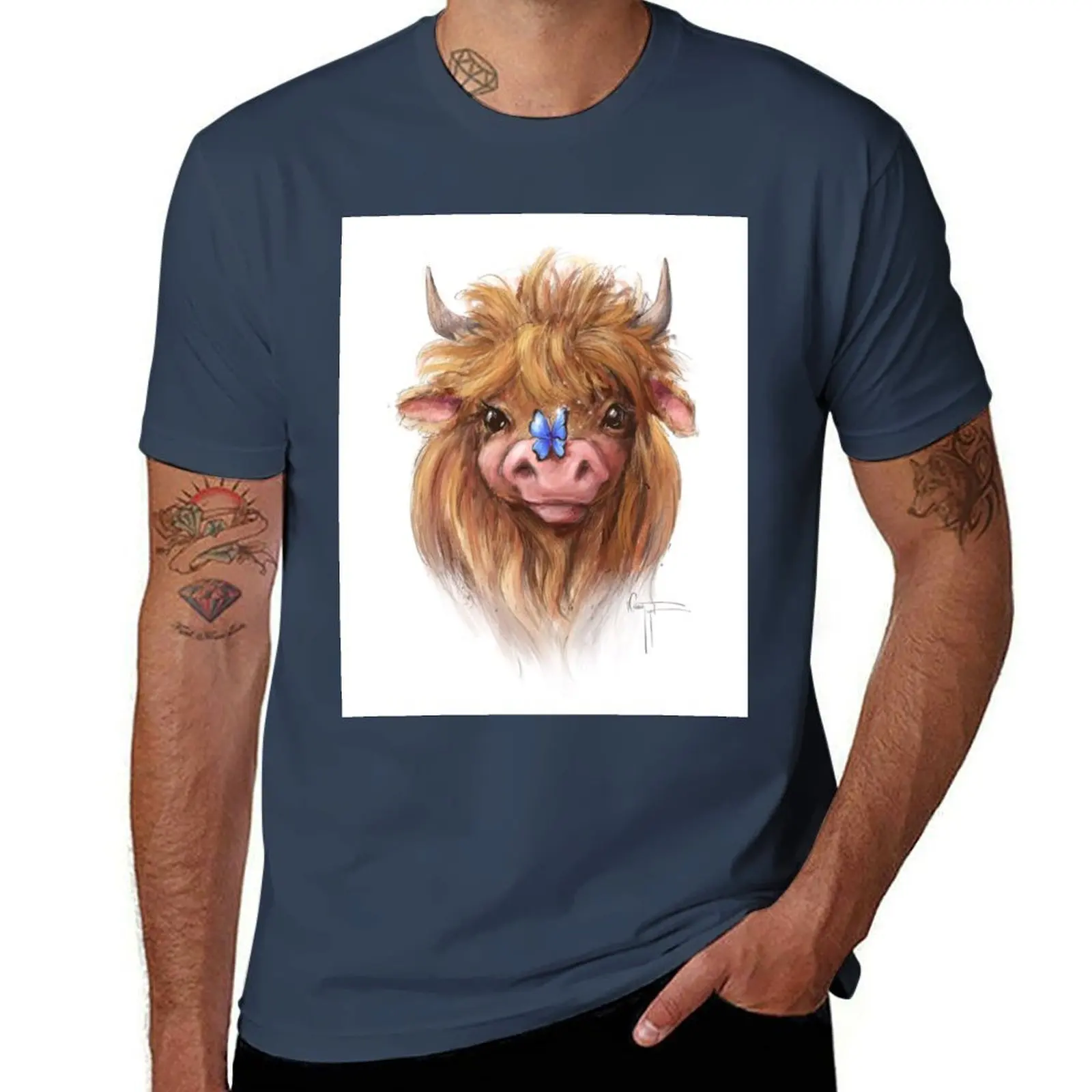 

Highland Rendezmoo Cow Animal Art Sheep Incognito by Conni Togel T-Shirt man t shirts for men casual man t shirt graphic T-Shirt