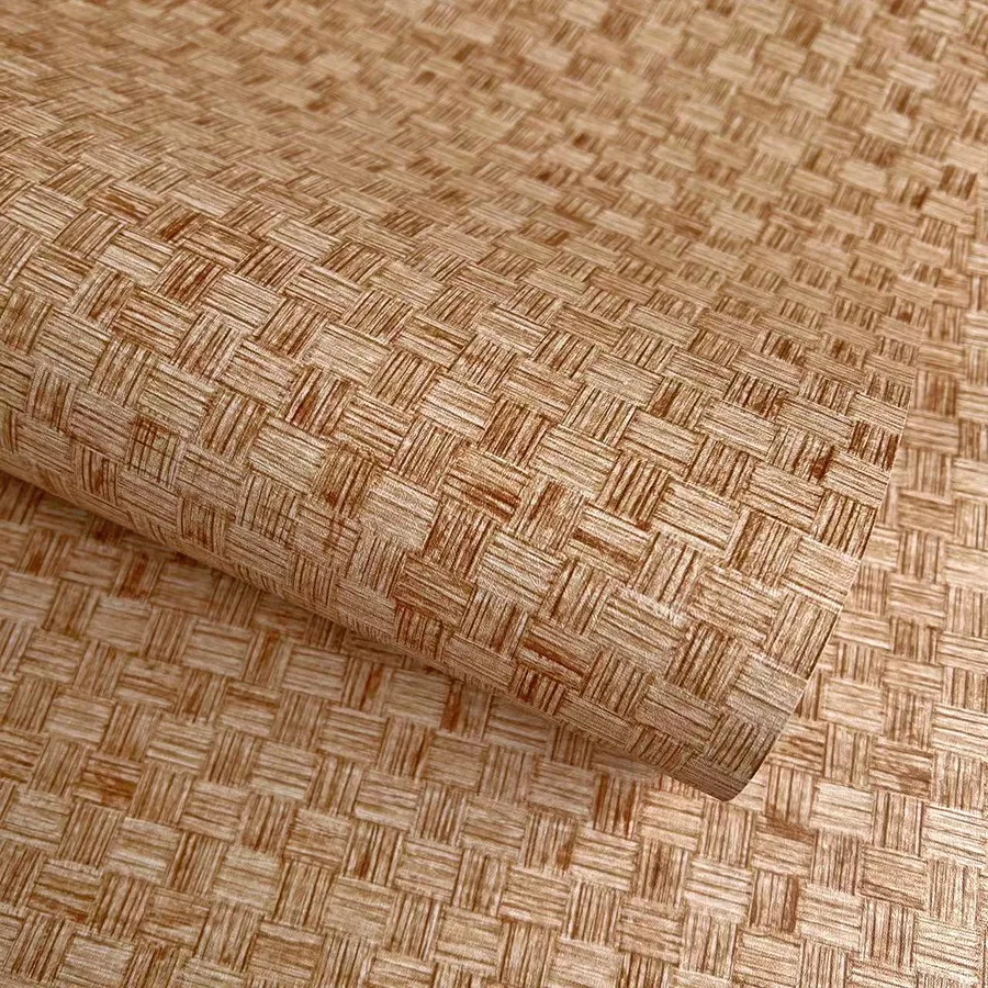 Faux Bamboo Mat Peel and Stick Wallpaper Fabric Removable Contact Paper Faux Linen Self Adhesive Wall Paper Wall Covering