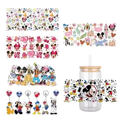 Disney Mickey Mouse Cartoon Pattern UV DTF Transfer Sticker Waterproof Transfers Decals For 16oz Glass Cup Wrap Stickers