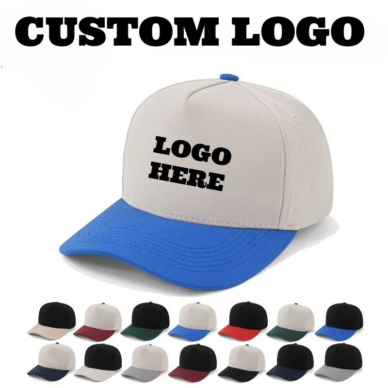 Individuell bedruckte, bestickte Logo-Five-Panel-Color-Block-Hardtop-Baseballkappe für Männer und Frauen, Outdoor-Visier, verstellbare Trucker-Mütze – Detail 1