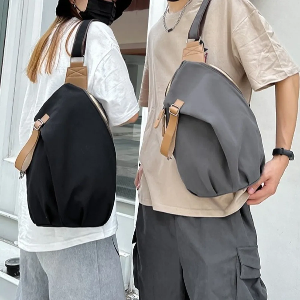 

Сплошной цвет, мужская нагрудная сумка, большая вместительная водонепроницаемая нейлоновая сумка через плечо, многофункциональная повседневная сумка для телефона для мальчиков