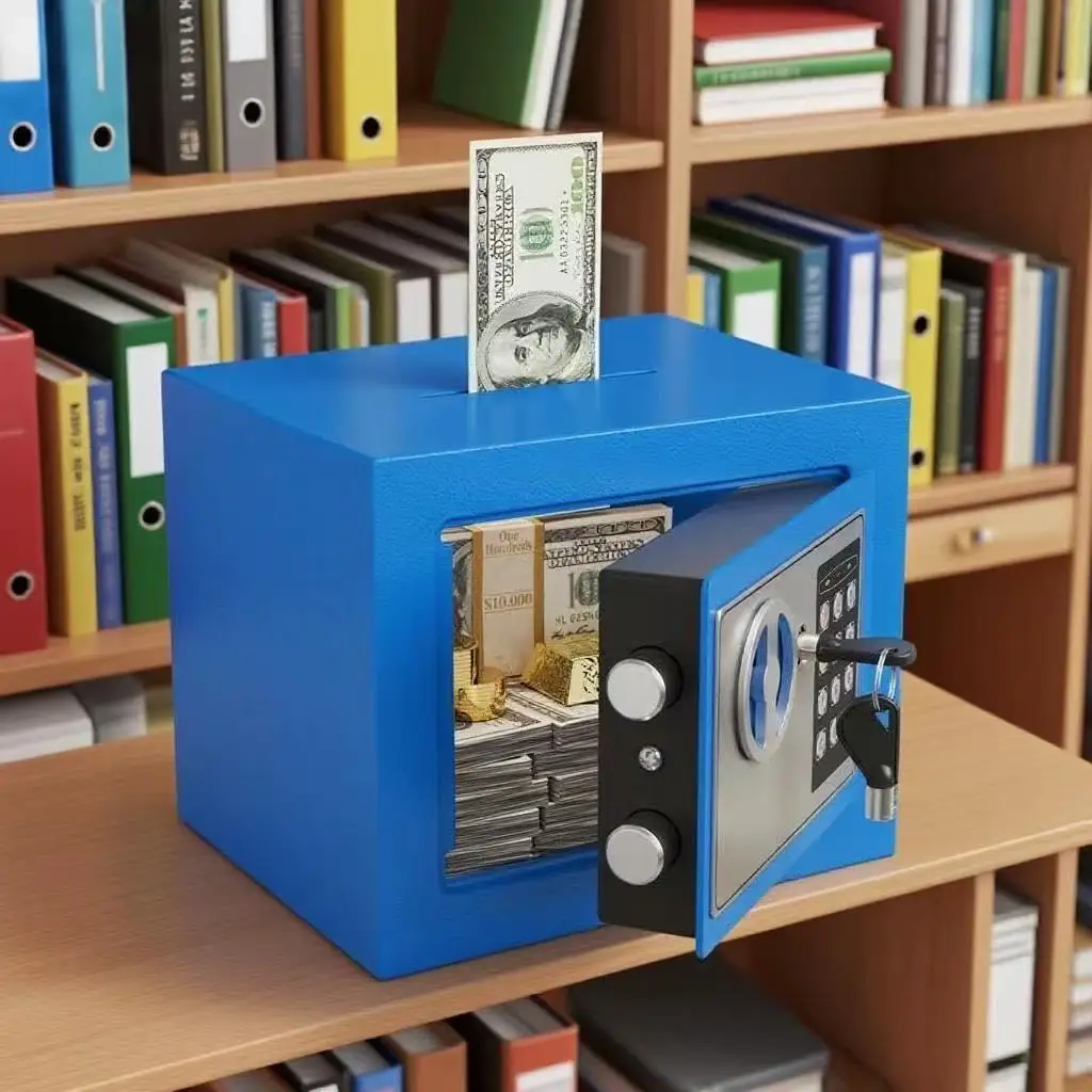 Mini cassaforte antifurto per la casa, salvadanaio per bambini, armadietto a gettoni, ufficio