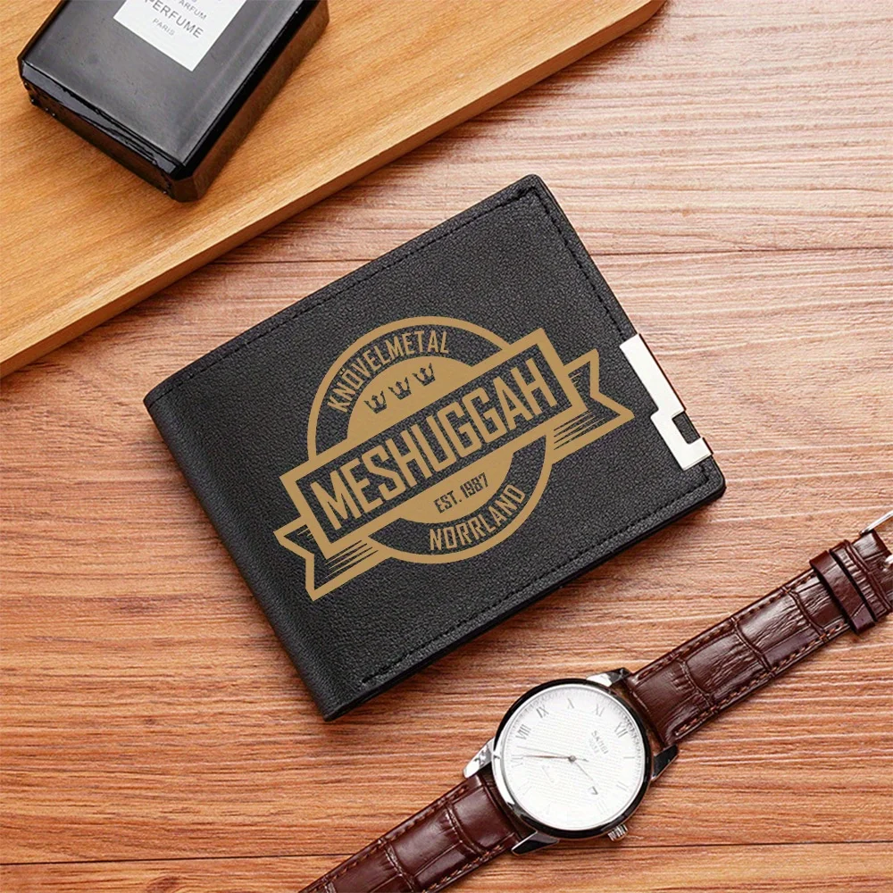 Metal band text crown emblem design Men's Wallet Printing Design Simple Modern Stylish Business Father's Boyfriend's Christmas L