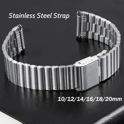 10/12/14/16/18/20mm Ultra-thin Metal Watch Straps Stainless Steel Watch Band for Omega Men Women Bracelets Wristbelt Accessories