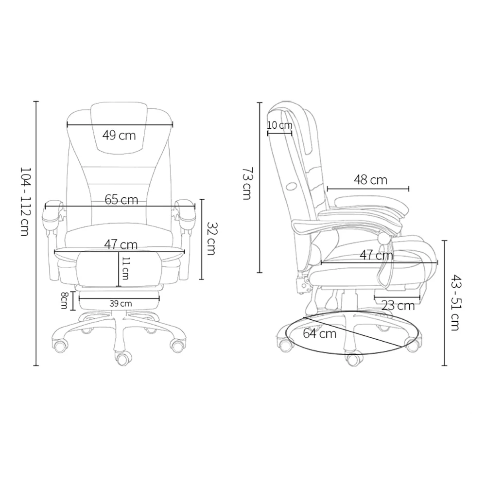 AnneFish High-Back Ergonomic Office Chair with Two Points Massage Desk Computer Chair with Padded Armrest PU Leather Swivel