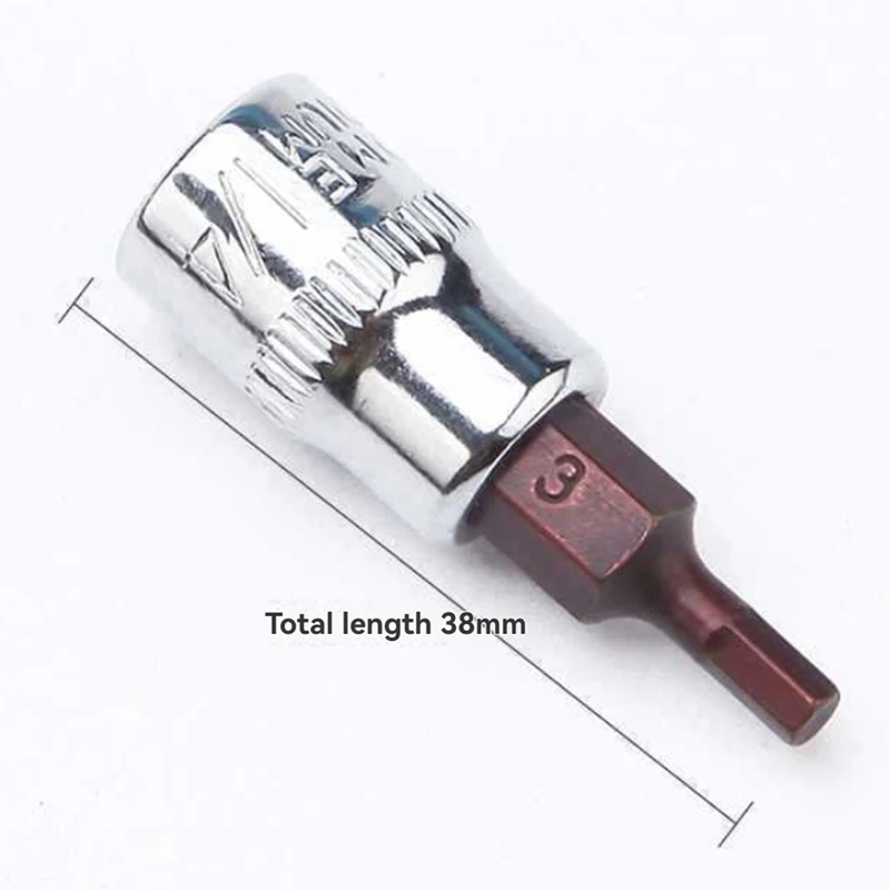 ABNO-1/4 Inch Drive Metric Hex Key Hex Socket Bit Hexagon H2 H3 H4 H5 H6 H7 H8 H10