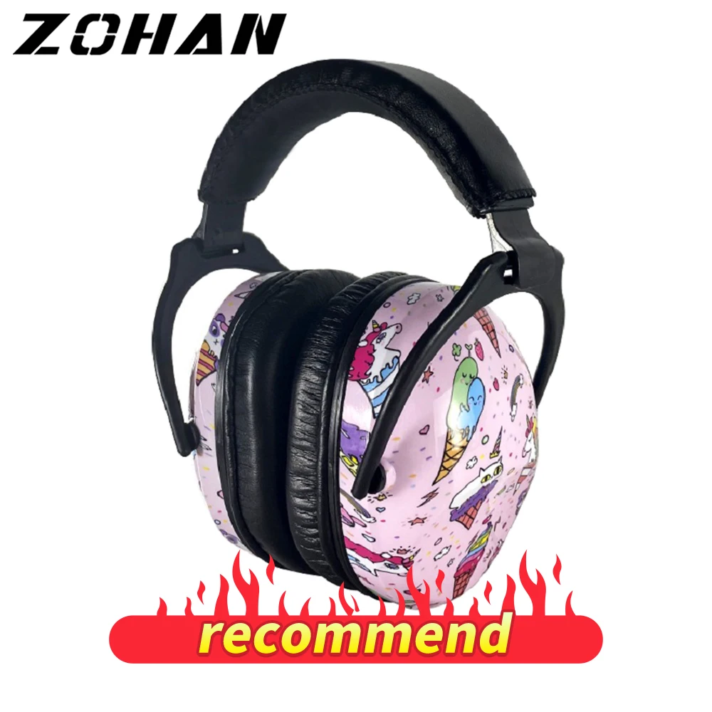 ZOHAN Kids Earmuff Noise Reduction Earmuffs Headset Hearing Protection Defender For Children Toddlers Hearing Safety Ice Cream