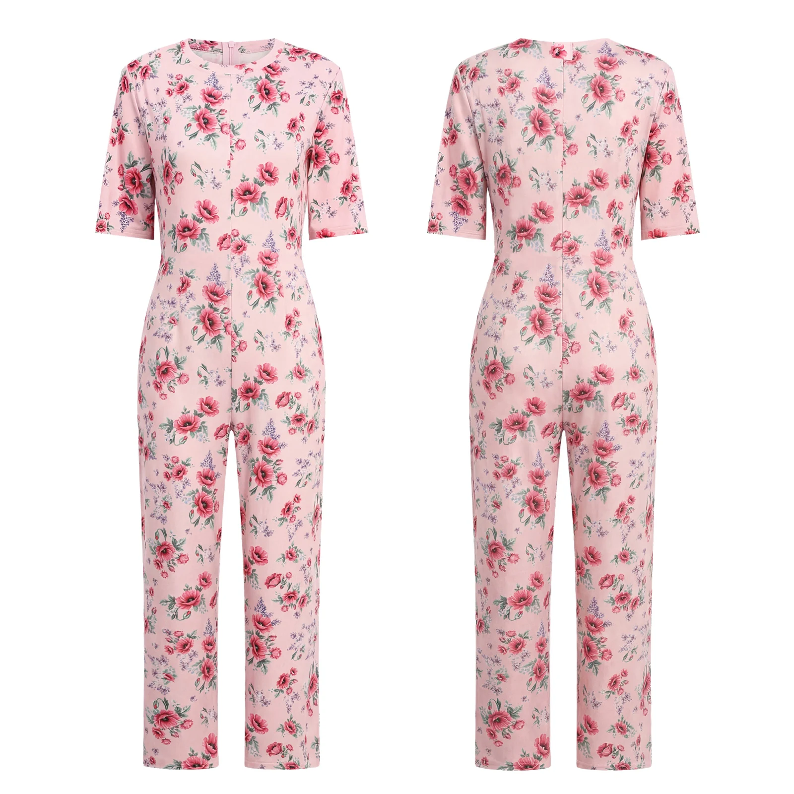 Roupa Adaptativa para Mulheres com Necessidades Especiais, Idosos, Alzheimer, Demência, Macacão com Zíper Traseiro, Anti-Deslizante, Roupa de Casa, Pijamas