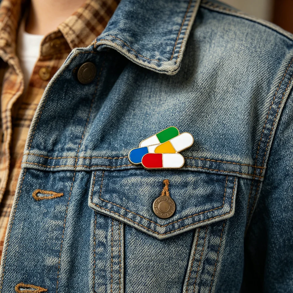 DCARZZ Colorful Enamel Pills Brooch Pin Medical Pharmacy Jewelry for Doctor Nurse Pharmacist Lapel Badge Accessories Gift view 4
