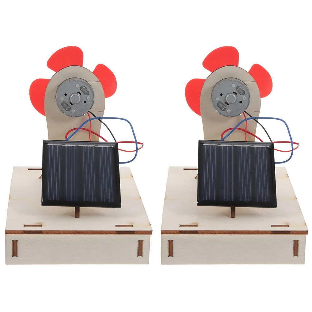 2 conjuntos de pacote de material de ventilador solar experimental montar modelo pequeno brinquedo ciência infantil