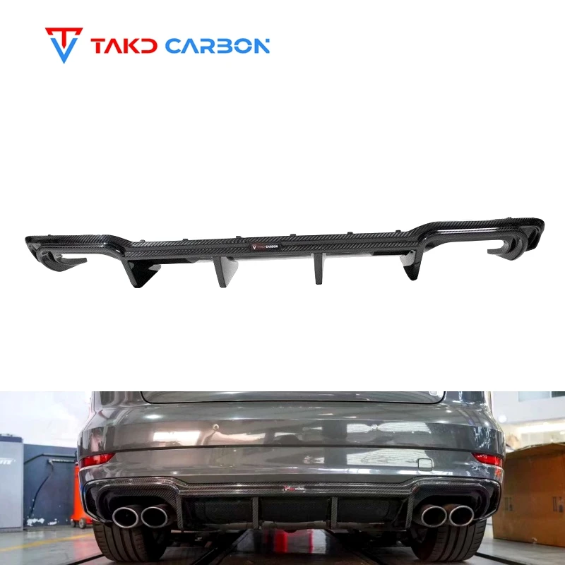 TAKD Original Design All Dry Carbon Fiber Rear Bumper Diffuser Lip Car Body Parts For audis A3 S3 2017-2019